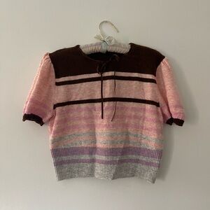 Cider Pink and Brown Crew Neck Sweater Size XL
